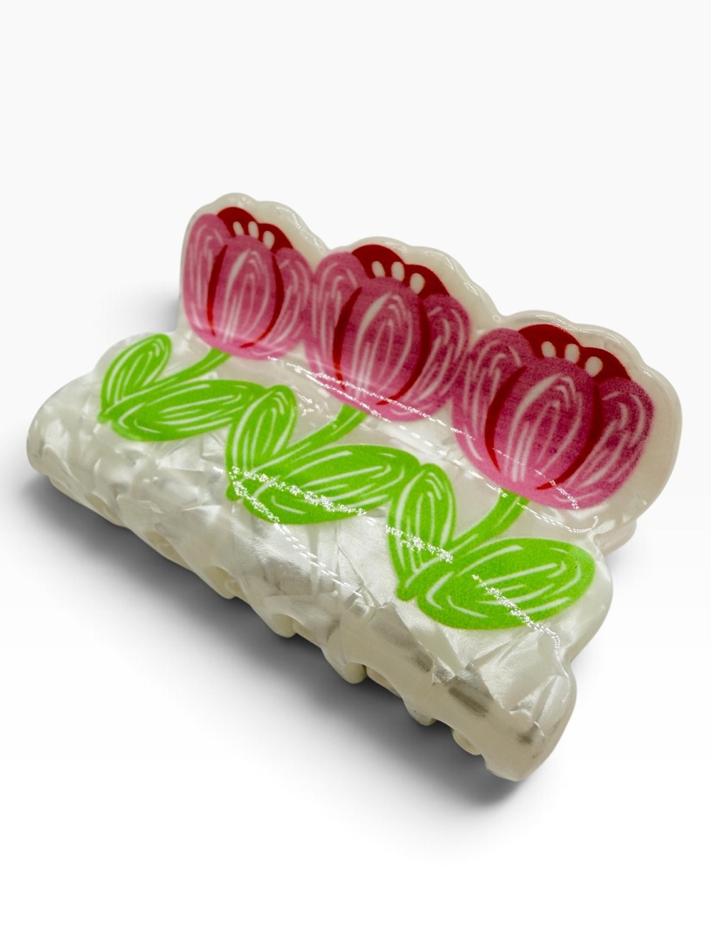 Triple Tulip Acrylic Hair Clip New